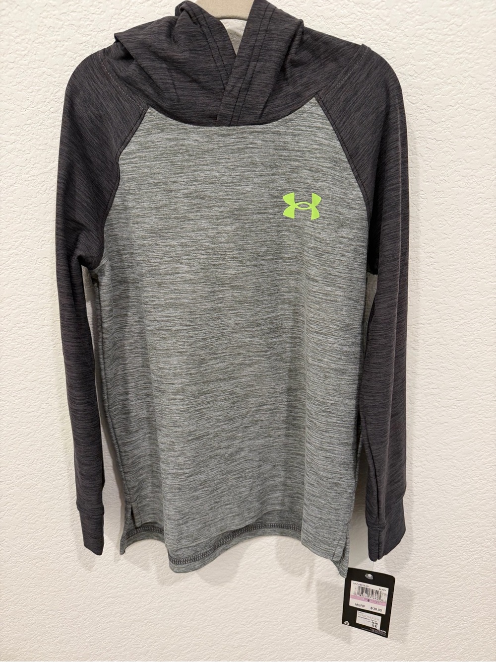 Under Armour Boys' Gray & Charcoal Hooded Long Sleeve Top